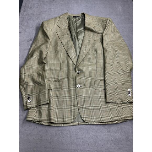 Loro Piana Blazer Mens 42 Green Plaid Cashmere Wool Silk Made Italy Sport Coat - Picture 1 of 10